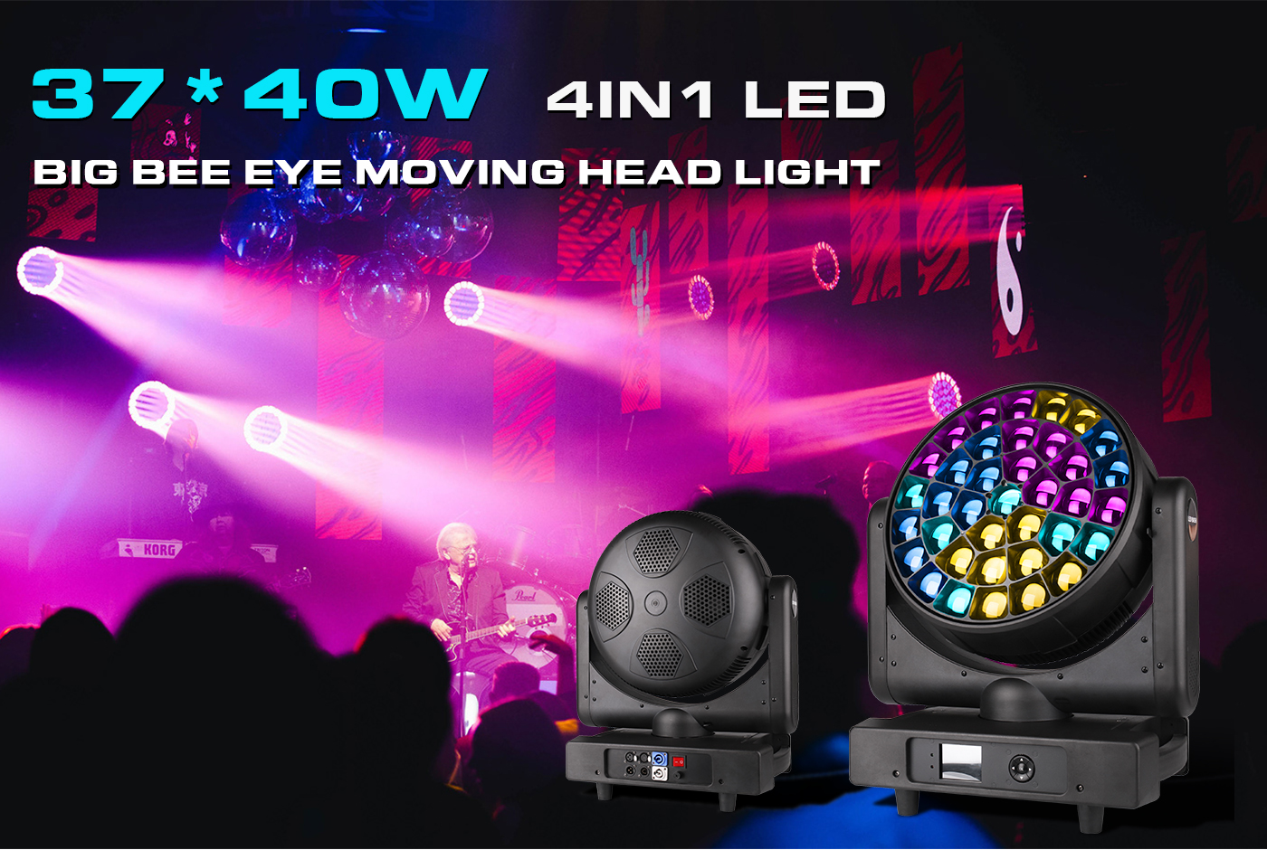 37x40w Big Bee Eye Moving Head DJ Concert Stage Light Led Zoom Wash Moving Head