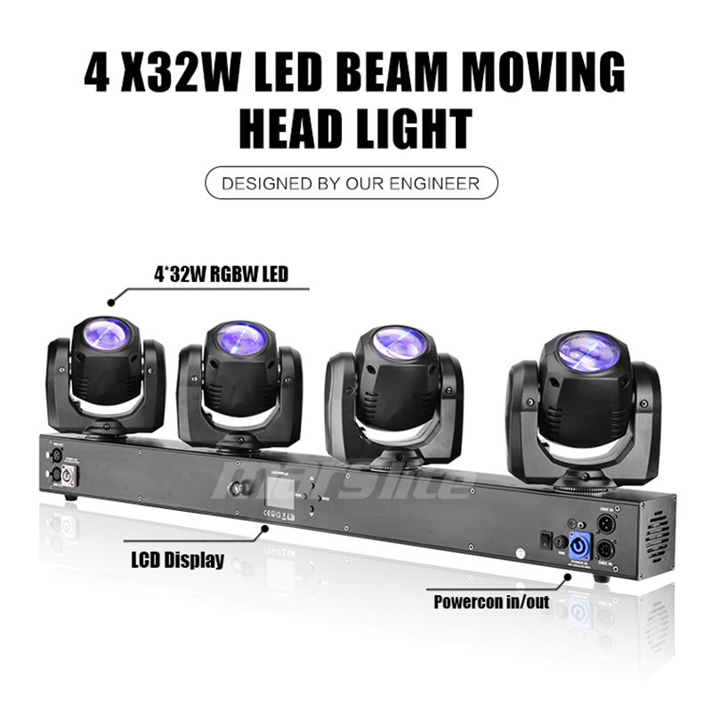 4x32w Rgbw Led Dj Party Luces Rotation Moving Head Stage Lighting