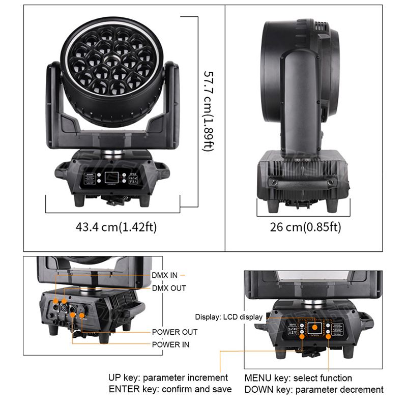 IP65 19x40w Waterproof Bee Eye Moving Head Stage Lights