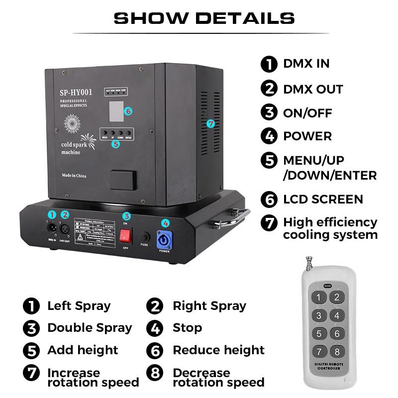 1300w Dual Spinning Sparkler Cold Sparker Stage Effect Machine