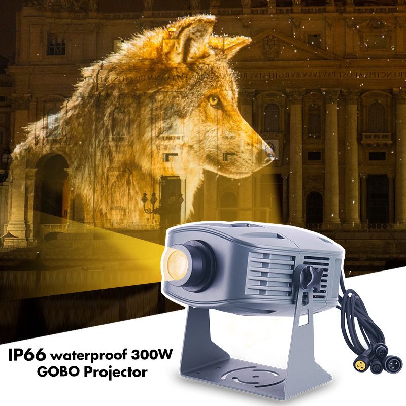 300w Gobo IP65 Waterproof Projector Custom Logo Outdoor Buildings Rotating Advertising Lights