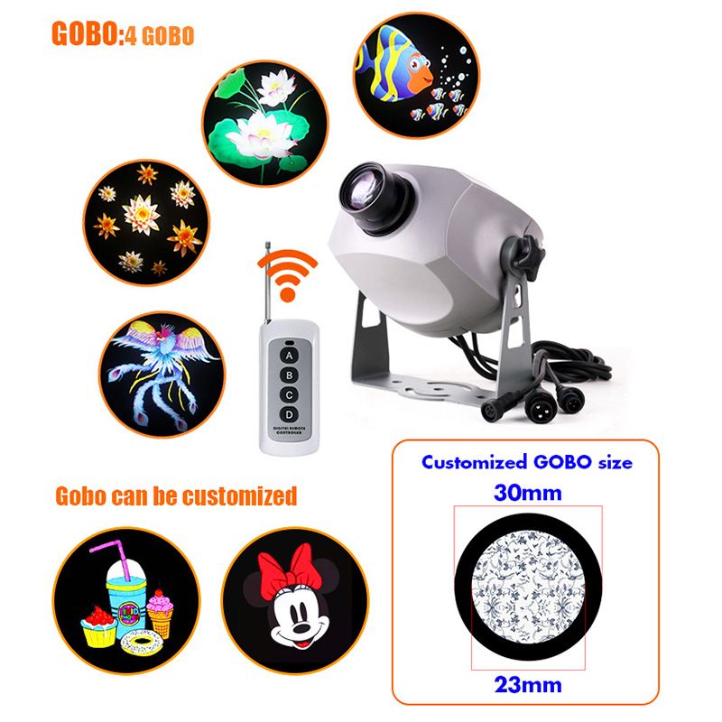 150W Gobo Projector IP65 Outdoor Custom Logo Rotating Led Advertising Projector Light