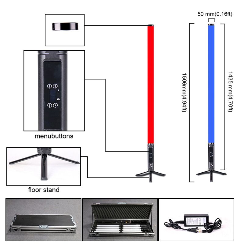 Portable IP65 Wireless Battery 360 Pixel Led Titan Tube Barra Luminosa Dj tube DMX Club DJ Light