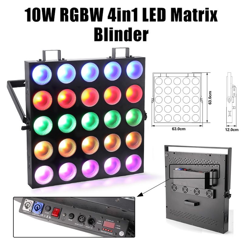 Marslite LED Matrix Blinder Light 25x10w RGBW COB Matrix DMX Blinder Background Stage Light