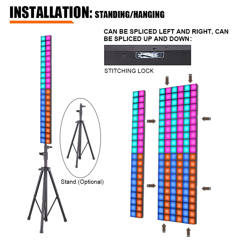 Disco Lights 20x2 Led Full Color Luces Dj Club Black Effect DMX Matrix Bar Blinder Dj Lights