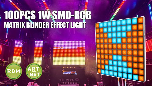 10x10 Led Full Color Dj Club Black Effect DMX Matrix Blinder Light