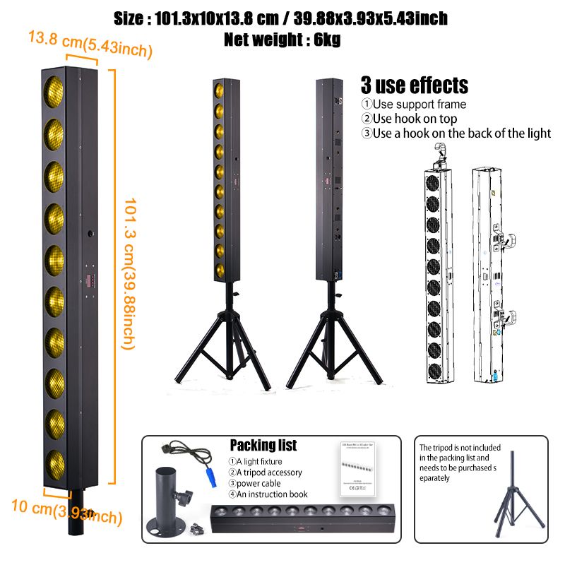 10*12W Warm White/Amber Blinder Lights Bar