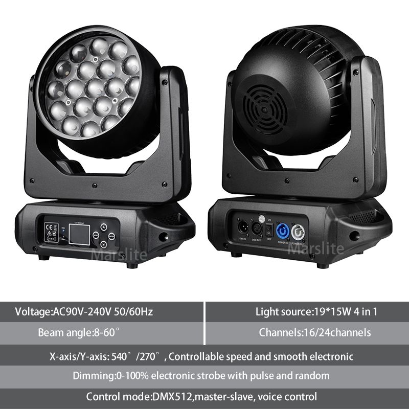 19x15w Wash Moving Head Zoom Dj Club Stage Light Led Moving Head Wash